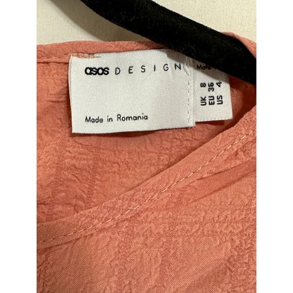 ASOS Design Women's Textured Maternity Top with Peplum and Tie Sleeves Size 4 - Picture 2 of 3